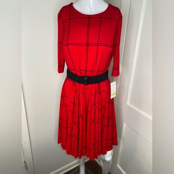 Julian Taylor NWT Red Plaid Women's Dress Pictured AS IS - Picture 1 of 11